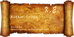 Kotter Erika névjegykártya